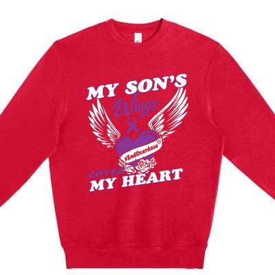 My Sons Wings Love Cover My Heart Gift Premium Crewneck Sweatshirt