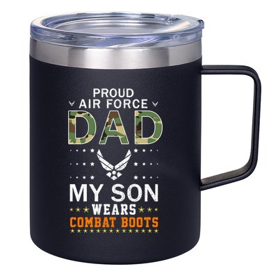 My Son Wear Combat Bootsgiftproud Air Force Dad Camouflage Army Gift 12oz Stainless Steel Coffee Mug