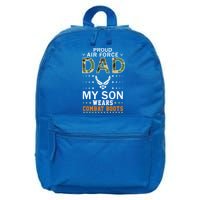 My Son Wear Combat Bootsgiftproud Air Force Dad Camouflage Army Gift 16 in Basic Backpack