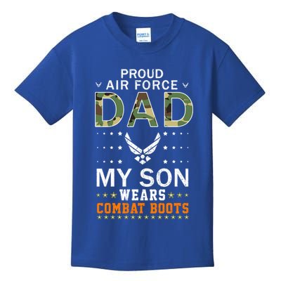 My Son Wear Combat Bootsgiftproud Air Force Dad Camouflage Army Gift Kids T-Shirt