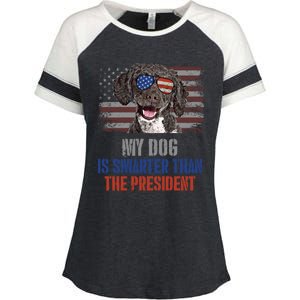 My Spanish Water Dog Smarter Than President Meaningful Gift Enza Ladies Jersey Colorblock Tee