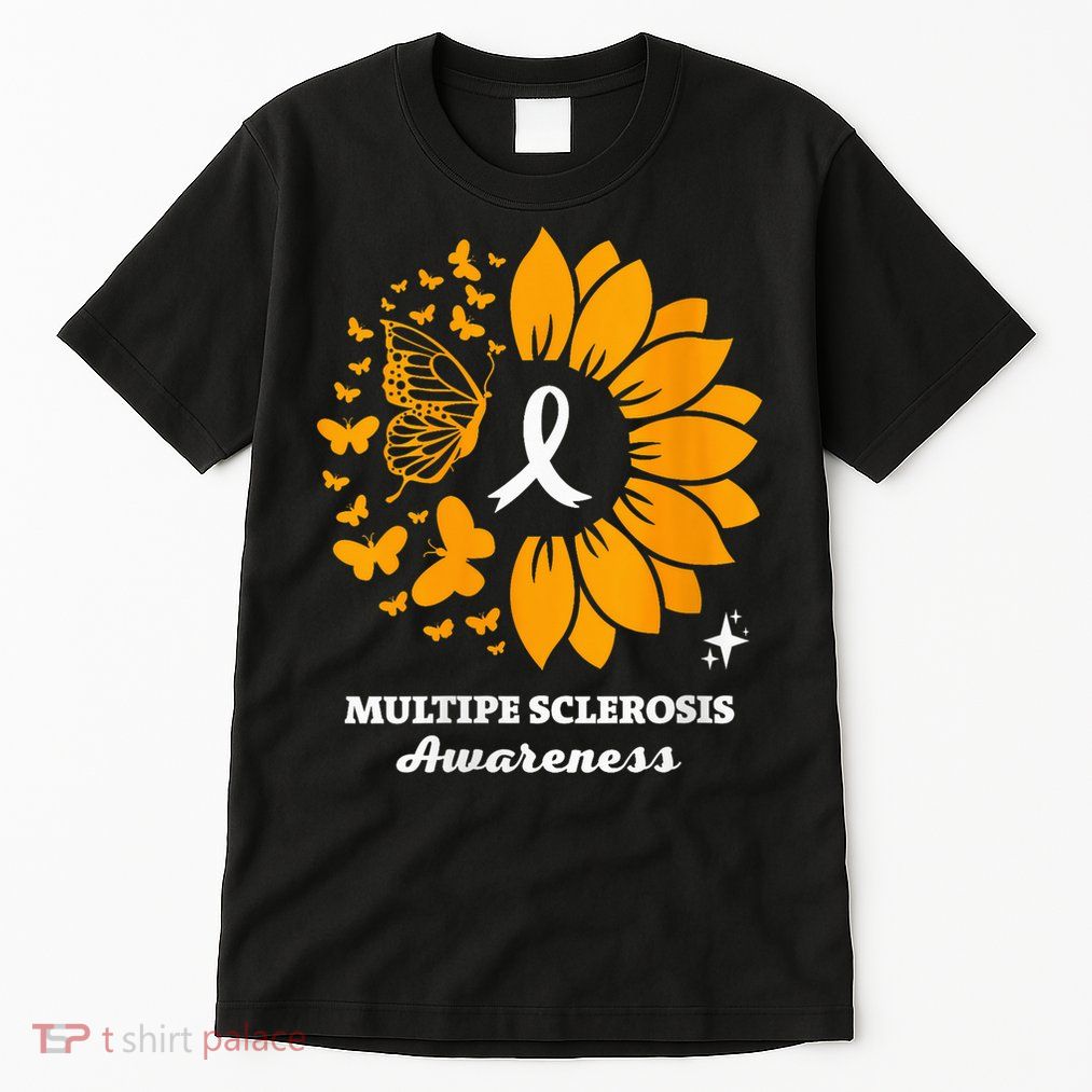 Multiple Sclerosis Warrior Awareness Sunflower Ribbon Tall T-Shirt