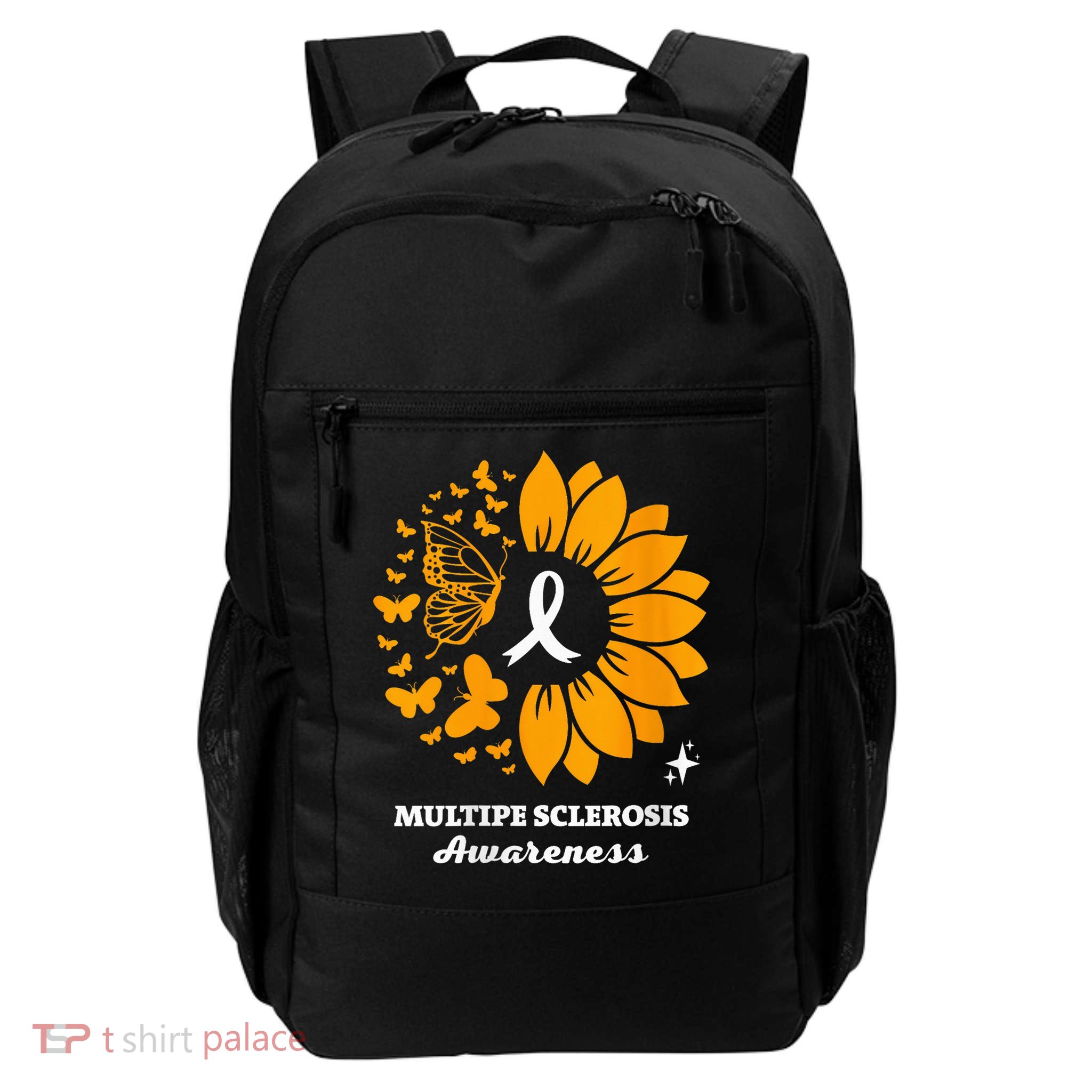 Multiple Sclerosis Warrior Awareness Sunflower Ribbon Daily Commute Backpack