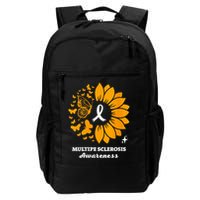 Multiple Sclerosis Warrior Awareness Sunflower Ribbon Backpack