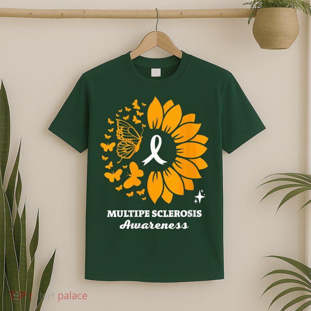 Multiple Sclerosis Warrior Awareness Sunflower Ribbon T-Shirt