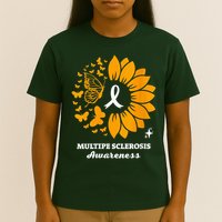 Multiple Sclerosis Warrior Awareness Sunflower Ribbon T-Shirt