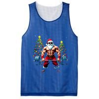 Muscle Santa Weightlifter Christmas Powerlifting Xmas Gym Gift Mesh Reversible Basketball Jersey Tank