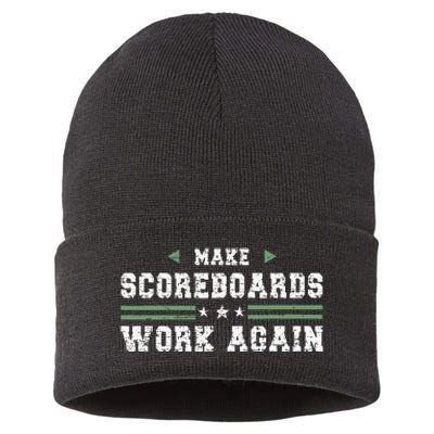 Make Scoreboards Work Again Funny Baseball And Softball Sustainable Knit Beanie