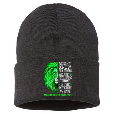 Motivational Support Warrior Mental Health Awareness Gifts Sustainable Knit Beanie