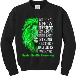 Motivational Support Warrior Mental Health Awareness Gifts Kids Sweatshirt