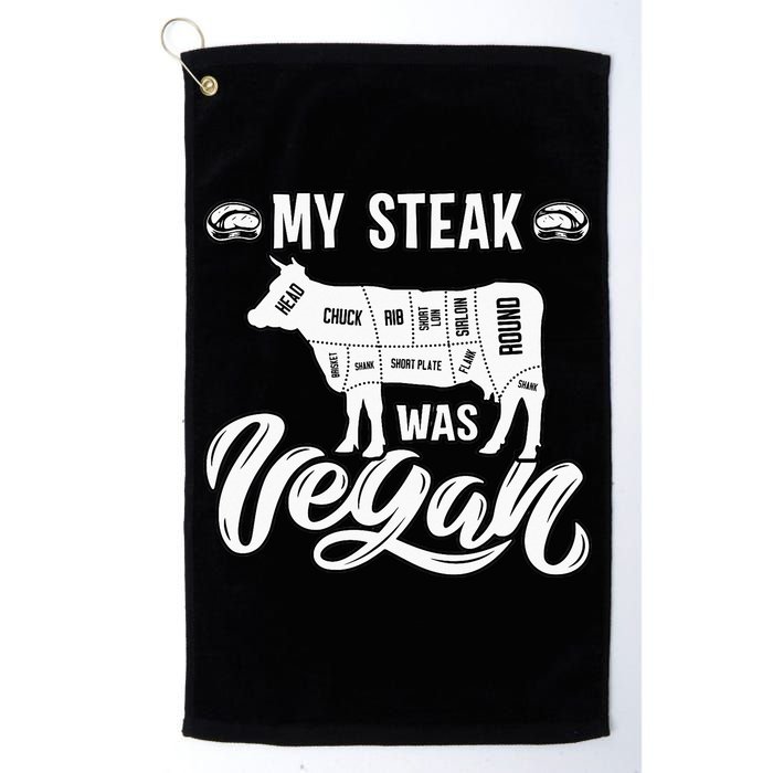 My Steak was Vegan Anti Vegan Meat Lover Funny Saying Golf Towel