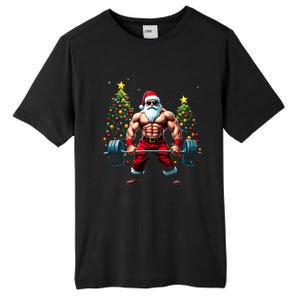 Muscle Santa Weightlifter Christmas Powerlifting Xmas Gym Gift Tall Fusion ChromaSoft Performance T-Shirt