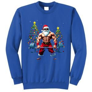 Muscle Santa Weightlifter Christmas Powerlifting Xmas Gym Gift Sweatshirt