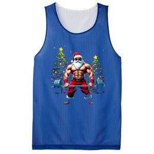 Muscle Santa Weightlifter Christmas Powerlifting Xmas Gym Gift Mesh Reversible Basketball Jersey Tank