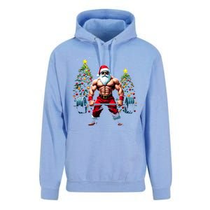 Muscle Santa Weightlifter Christmas Powerlifting Xmas Gym Gift Unisex Surf Hoodie