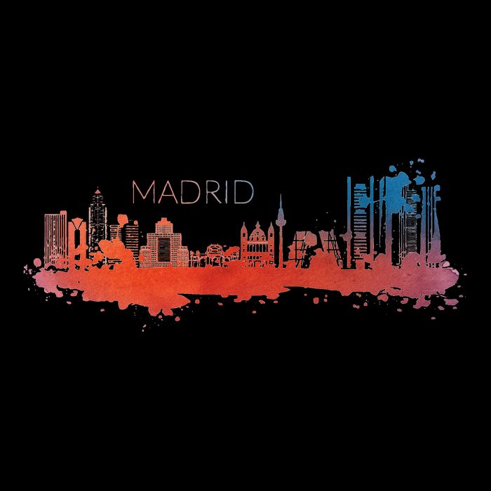 Madrid Skyline Watercolour Spain Souvenir Gift Drawstring Bag