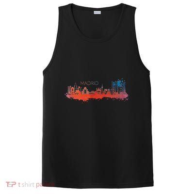 Madrid Skyline Watercolour Spain Souvenir Gift PosiCharge Competitor Tank