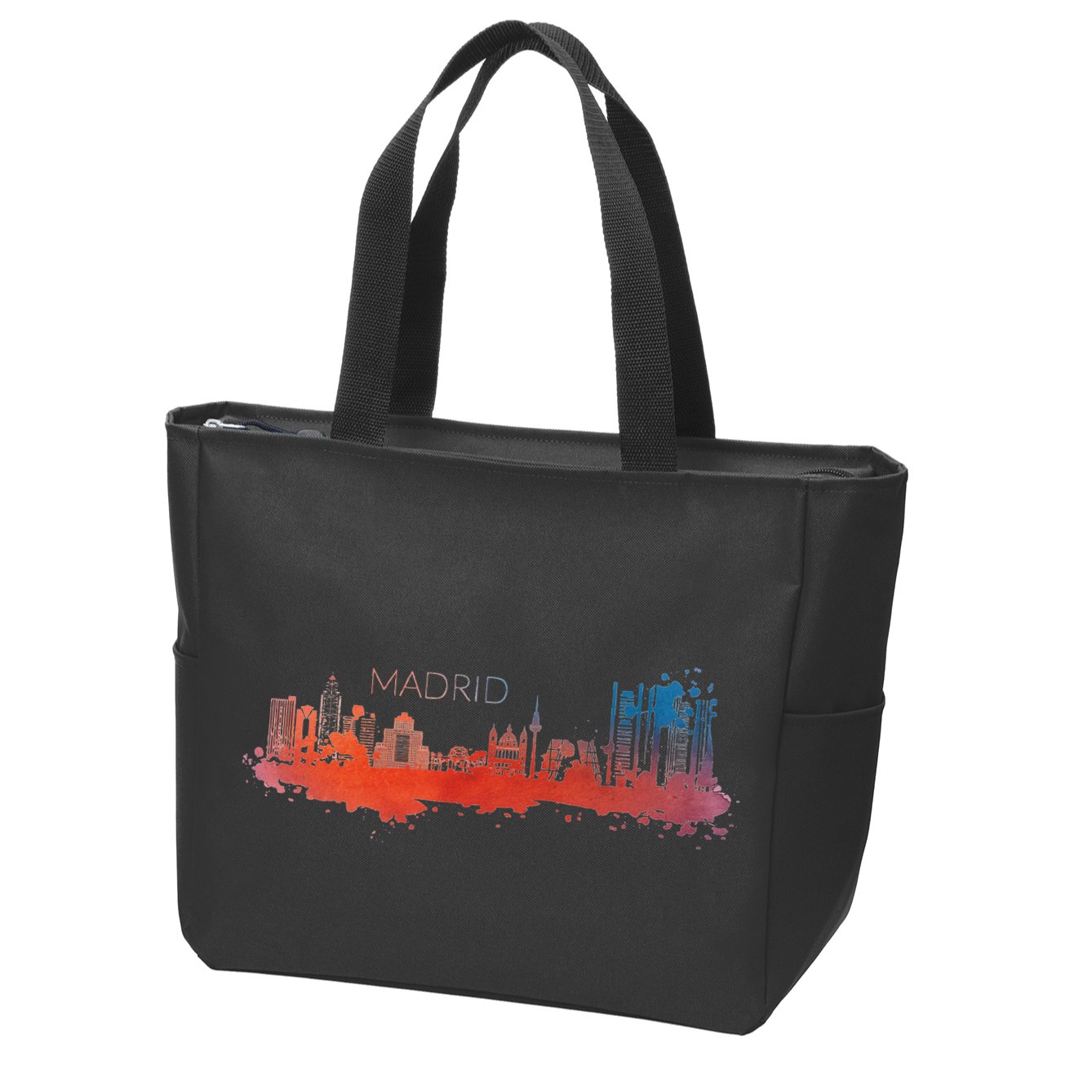Madrid Skyline Watercolour Spain Souvenir Gift Zip Tote Bag