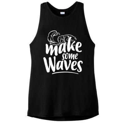 Make Some Waves Summer Vibes Beach Vacay Summertime Summer Cool Gift Ladies PosiCharge Tri-Blend Wicking Tank