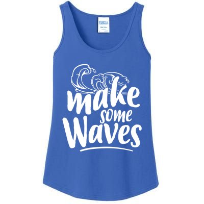 Make Some Waves Summer Vibes Beach Vacay Summertime Summer Cool Gift Ladies Essential Tank