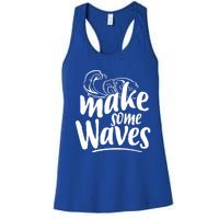 Make Some Waves Summer Vibes Beach Vacay Summertime Summer Cool Gift Women's Racerback Tank