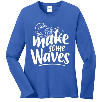 Make Some Waves Summer Vibes Beach Vacay Summertime Summer Cool Gift Ladies Long Sleeve Shirt