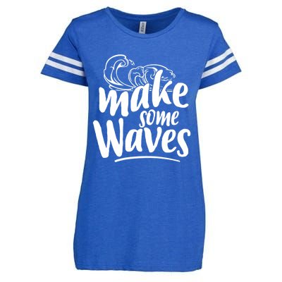 Make Some Waves Summer Vibes Beach Vacay Summertime Summer Cool Gift Enza Ladies Jersey Football T-Shirt