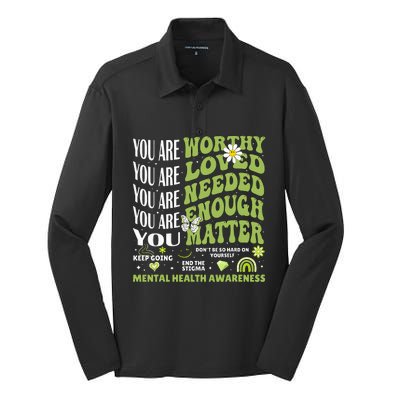 Motivational Support Warrior Mental Health Awareness Matters Silk Touch Performance Long Sleeve Polo