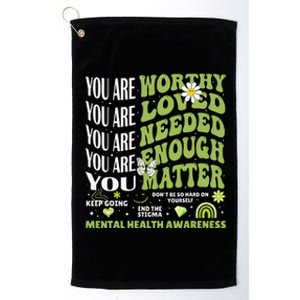 Motivational Support Warrior Mental Health Awareness Matters Platinum Collection Golf Towel