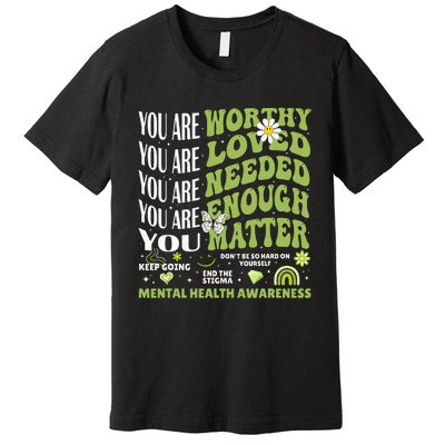 Motivational Support Warrior Mental Health Awareness Matters Premium T-Shirt