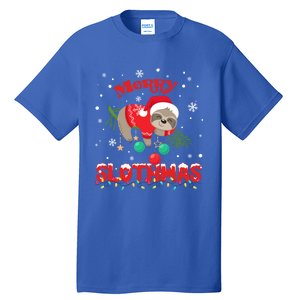 Merry Slothmas Xmas Gift Christmas Pajama For Sloth Lovers Cute Gift Tall T-Shirt