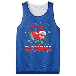 Merry Slothmas Xmas Gift Christmas Pajama For Sloth Lovers Cute Gift Mesh Reversible Basketball Jersey Tank