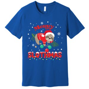 Merry Slothmas Xmas Gift Christmas Pajama For Sloth Lovers Cute Gift Premium T-Shirt