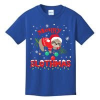 Merry Slothmas Xmas Gift Christmas Pajama For Sloth Lovers Cute Gift Kids T-Shirt