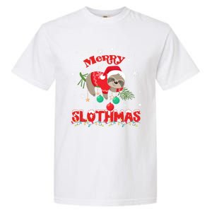 Merry Slothmas Xmas Gift Christmas Pajama For Sloth Lovers Cute Gift Garment-Dyed Heavyweight T-Shirt