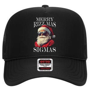 Merry Sigmas Xmas Christmas Santa Claus High Crown Mesh Back Trucker Hat