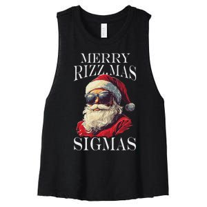 Merry Sigmas Xmas Christmas Santa Claus Women's Racerback Cropped Tank