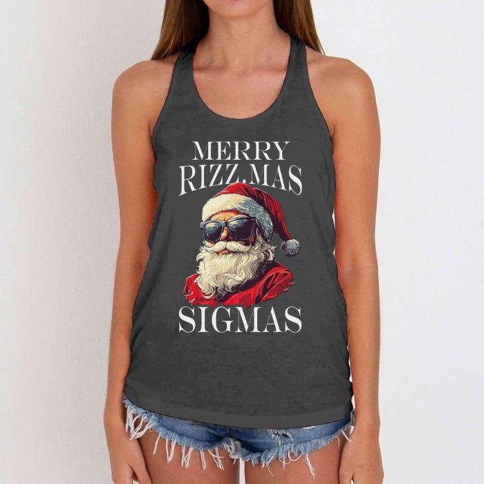 Merry Sigmas Xmas Christmas Santa Claus Women's Knotted Racerback Tank