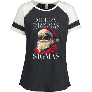 Merry Sigmas Xmas Christmas Santa Claus Enza Ladies Jersey Colorblock Tee