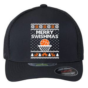 Merry Swishmas Xmas Basketball Ugly Christmas Style Gift Flexfit Unipanel Trucker Cap