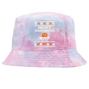 Merry Swishmas Xmas Basketball Ugly Christmas Style Gift Tie-Dyed Bucket Hat