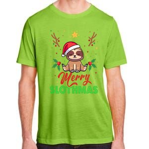 Merry Slothmas Xmas Pajama For Sloth Lovers Gift Adult ChromaSoft Performance T-Shirt