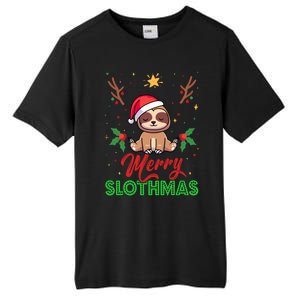 Merry Slothmas Xmas Pajama For Sloth Lovers Gift Tall Fusion ChromaSoft Performance T-Shirt