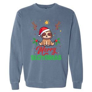 Merry Slothmas Xmas Pajama For Sloth Lovers Gift Garment-Dyed Sweatshirt