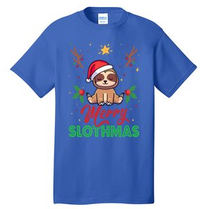 Merry Slothmas Xmas Pajama For Sloth Lovers Gift Tall T-Shirt