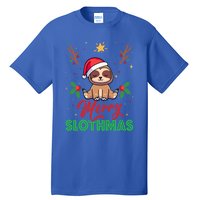 Merry Slothmas Xmas Pajama For Sloth Lovers Gift Tall T-Shirt