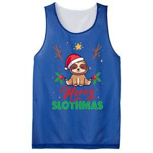 Merry Slothmas Xmas Pajama For Sloth Lovers Gift Mesh Reversible Basketball Jersey Tank