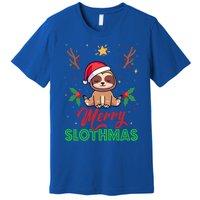 Merry Slothmas Xmas Pajama For Sloth Lovers Gift Premium T-Shirt