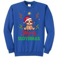 Merry Slothmas Xmas Pajama For Sloth Lovers Gift Tall Sweatshirt