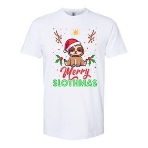 Merry Slothmas Xmas Pajama For Sloth Lovers Gift Softstyle CVC T-Shirt